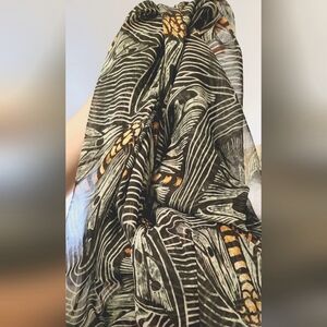 NEW🧵Sheer Cruelty-Free Silky Exotic Jungle Print large 6 yard 40" Sewing Fabric